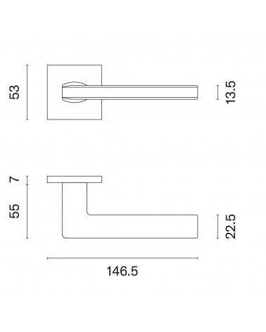 Puxador de porta branco PYROLA com dimensões