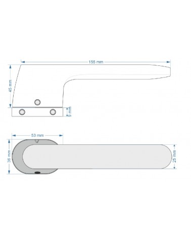 Puxador de porta cromado escovado oval VS MAGIC - ferragens design