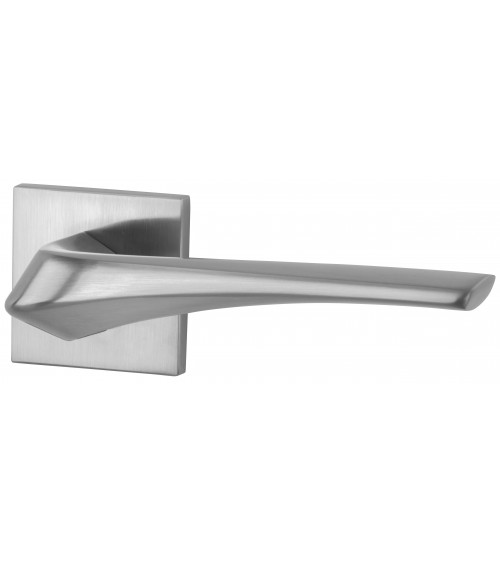 Puxador de porta cromo acetinado Heavy ferragens design