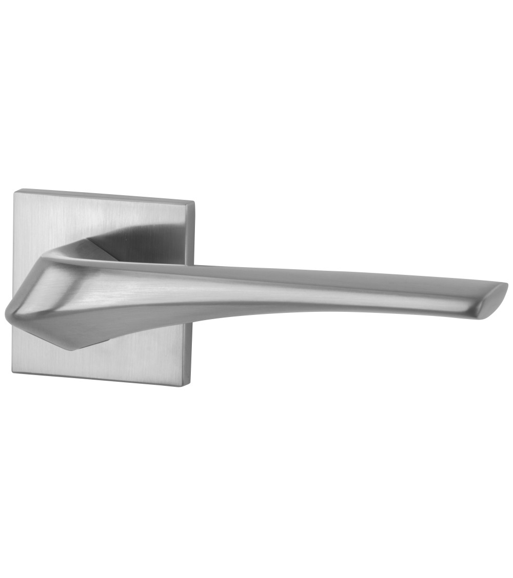 Puxador de porta cromo acetinado Heavy ferragens design