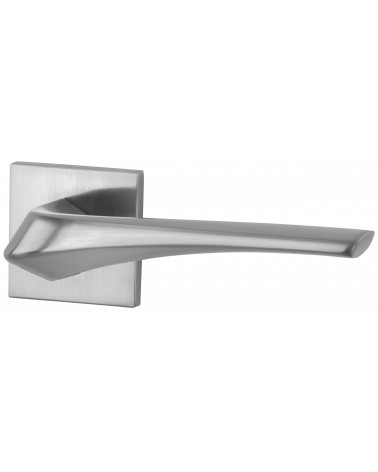 Puxador de porta cromo acetinado Heavy ferragens design