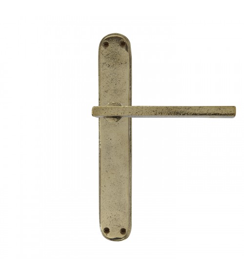 Puxador de porta dourado polido sobre placa em bronze P2017 - puxador design