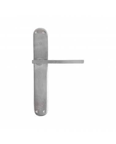 Puxador de porta em cromo escovado em placa de bronze P2017 - puxador design