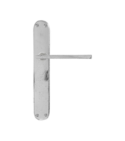 Puxador de porta em cromo polido em placa de bronze P2017 - ferragens design