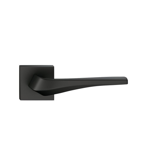 Puxador de porta preto mate FLOW sobre placa quadrada - puxador design