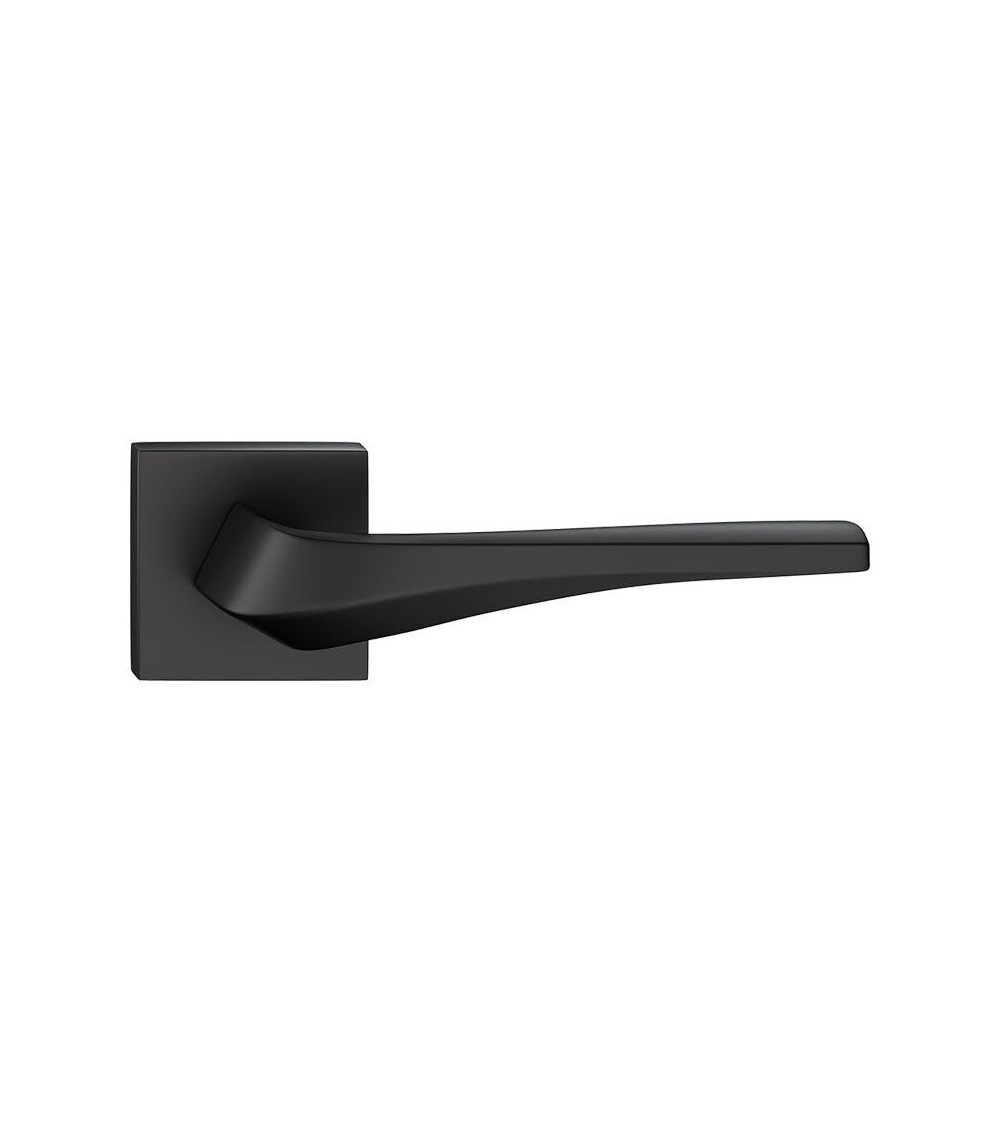 Puxador de porta preto mate FLOW sobre placa quadrada - puxador design