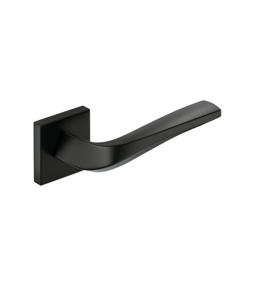 Puxador de porta preto mate FLOW sobre placa quadrada - puxador design