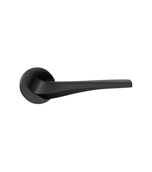 Puxador de porta preto mate FLOW em placa redonda - puxador design