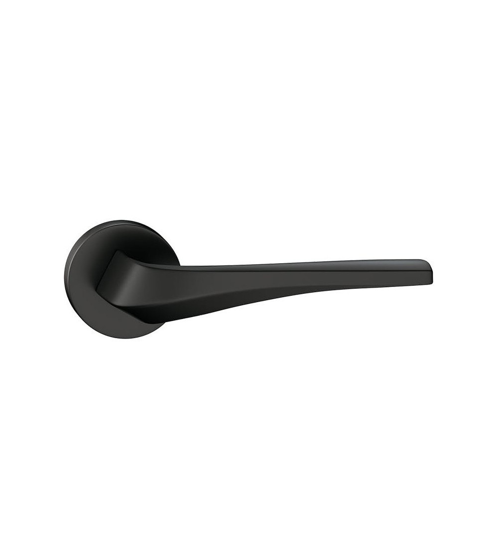Puxador de porta preto mate FLOW em placa redonda - puxador design