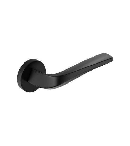 Puxador de porta preto mate FLOW em placa redonda - puxador design