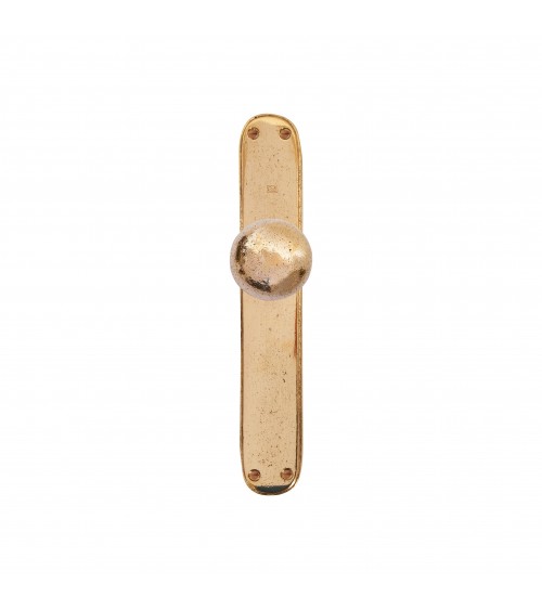 Botão de porta dourado polido em placa de limpeza P40 - puxador design