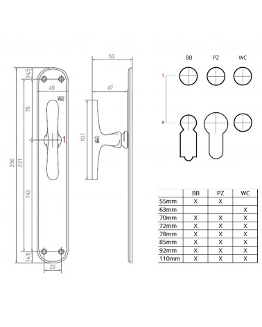 Puxador de porta cromado escovado em placa longitudinal original PHTT 40 - puxador design