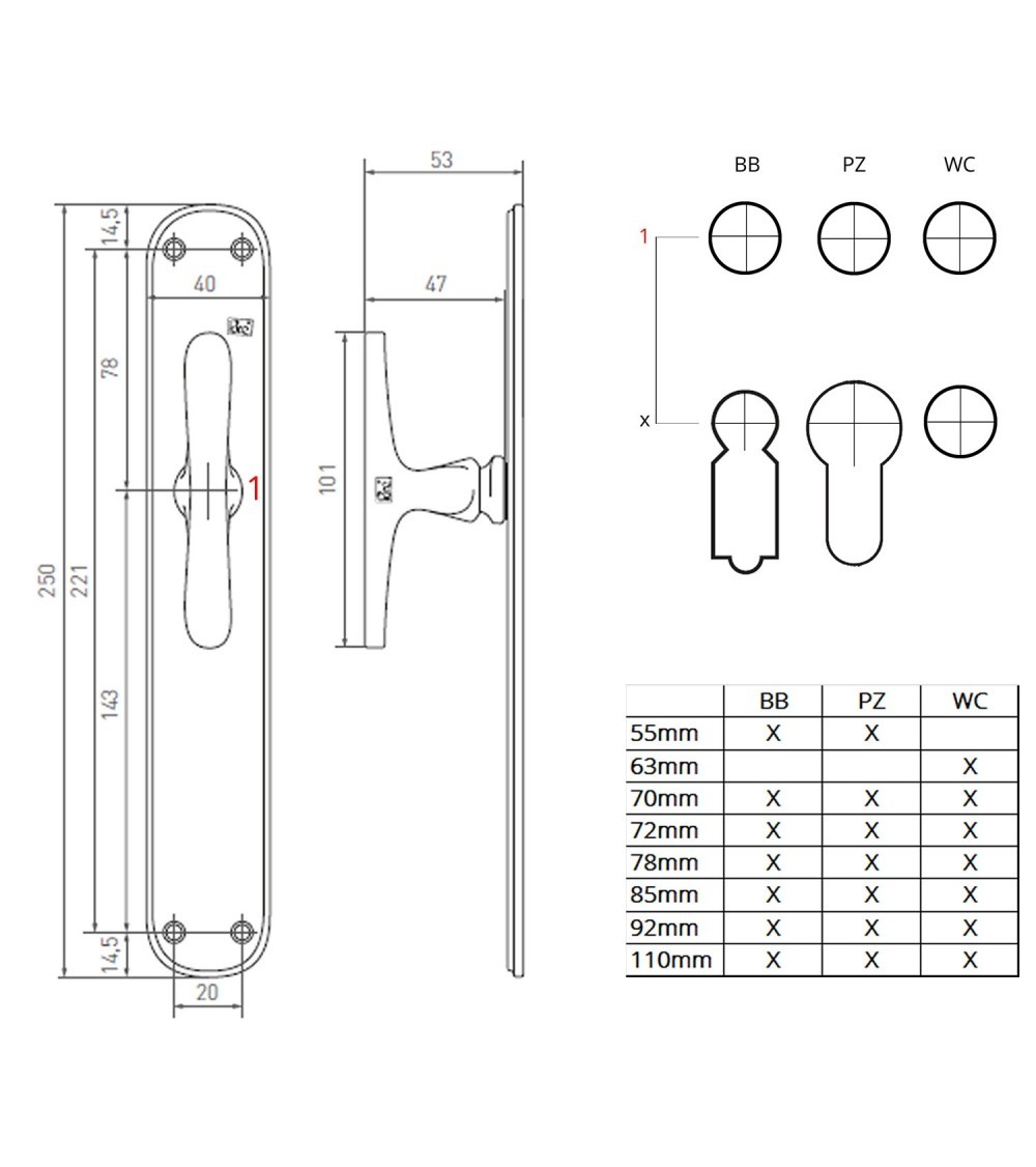 Puxador de porta ouro polido em placa longitudinal original PHTT 40 - puxador design