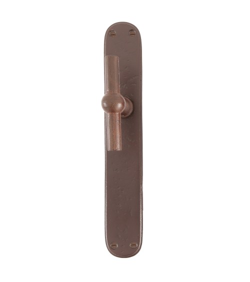 Puxador de porta ferrugem vertical sobre placa em ferro BECDF - puxador design