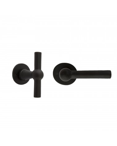 Puxador de porta + puxador vertical preto em ferro BECDF - puxador design