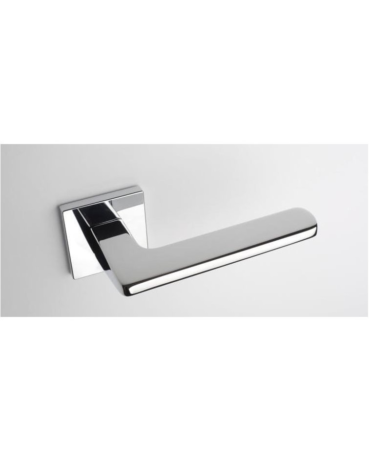 Maçaneta de porta cromo polido YUKA ferragens design vista de cima