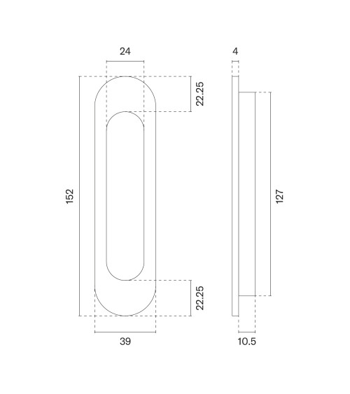 Puxador de porta deslizante preto APRILE 7040 puxador design