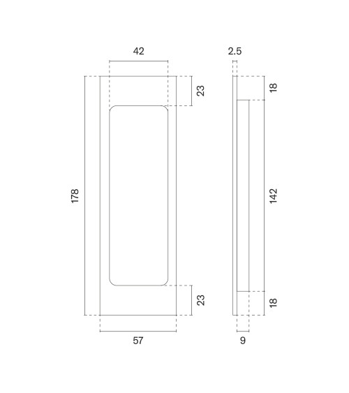 Puxador de porta de correr preto / couro APRILE HD 240 puxador design