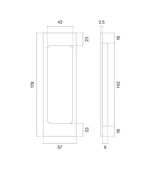 Puxador de porta de correr preto / couro APRILE HD 240 puxador design