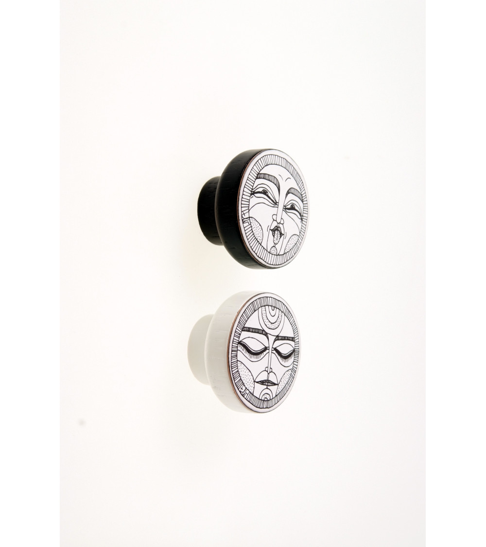 Botão de móvel FACES Preto & Branco