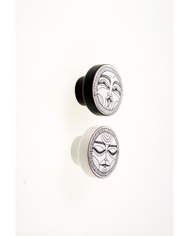 Botão de móvel FACES Preto & Branco
