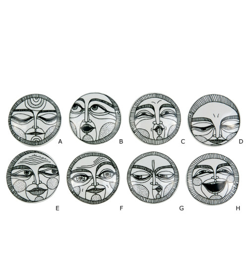 Botão de móvel FACES Preto & Branco