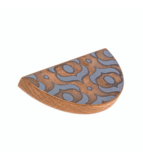 Puxador de Móvel em carvalho esmaltado semicircular cinzento