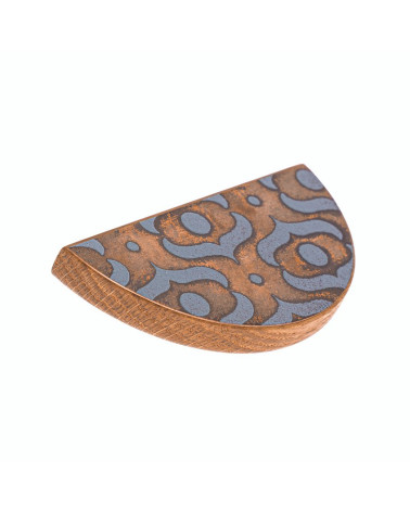 Puxador de Móvel em carvalho esmaltado semicircular cinzento