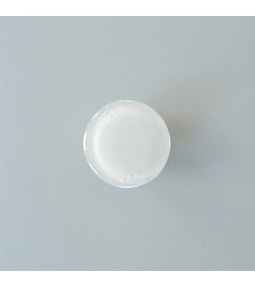 Botão de móvel em vidro branco