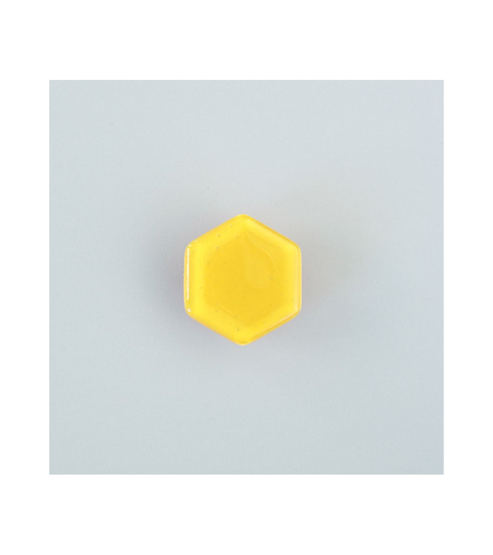 Botão de móvel em vidro amarelo