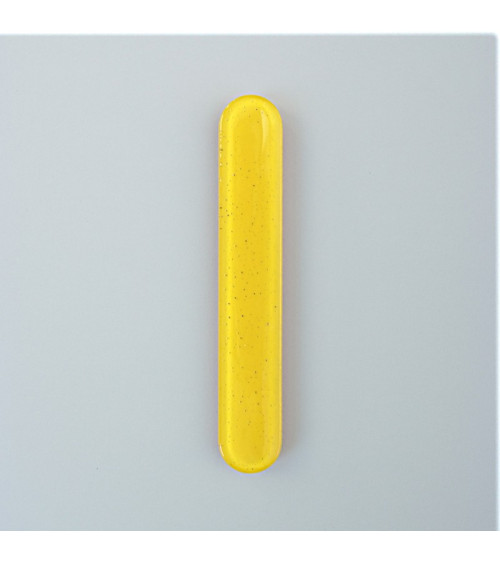 Botão de móvel em vidro amarelo