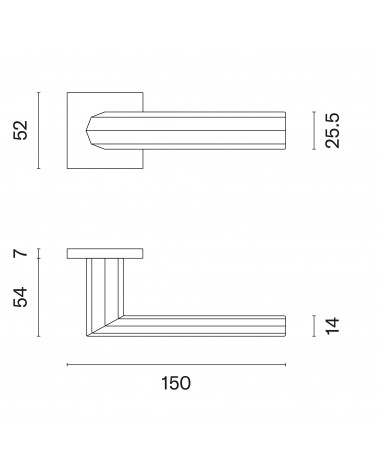 Maçaneta de porta FRESIA com dimensões