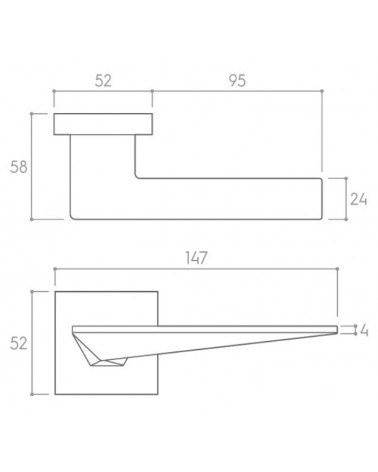 Puxador de porta moderno Blade com dimensões