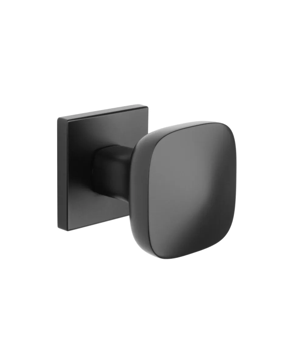 Botão de porta preto KIAMA quadrado - puxador de design
