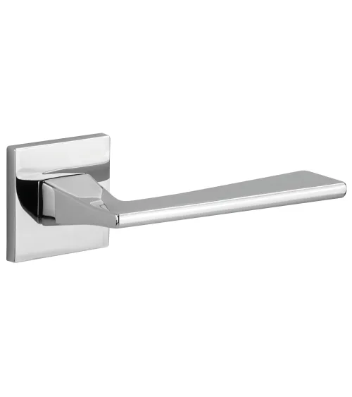 Maçaneta de porta cromada acetinada VS SPY quadrada - maçaneta design