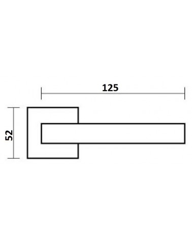 Maçaneta de porta cromada acetinada VS SPY quadrada - maçaneta design