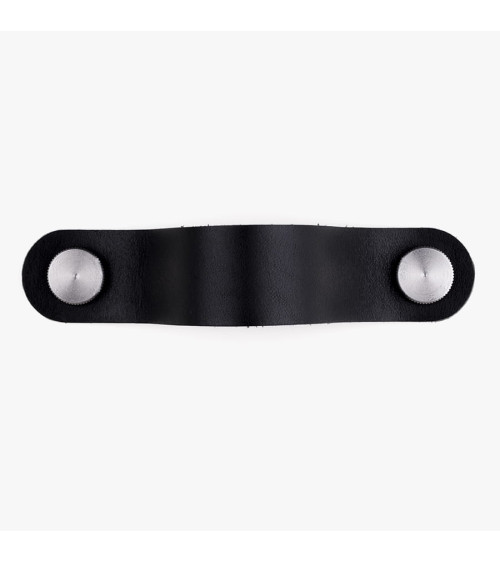 Puxador de móvel em couro natural cor Preto/Preto