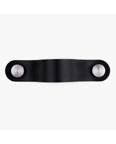 Puxador de móvel em couro natural cor Preto/Preto