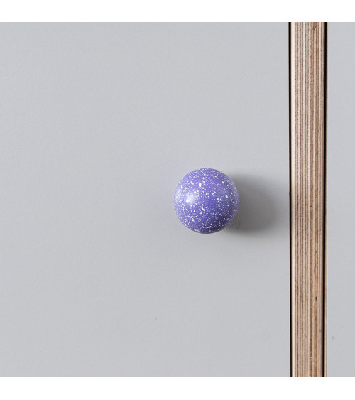 Botão de móvel em madeira de faia lavanda/branco Misto puxadores design