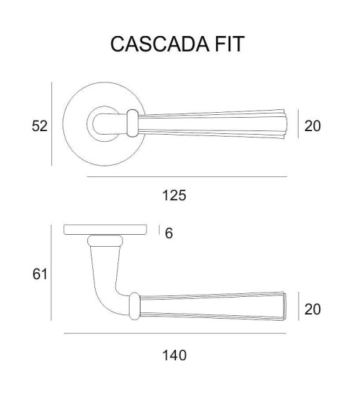Puxador de porta retro CASCADA em placa redonda - puxador design