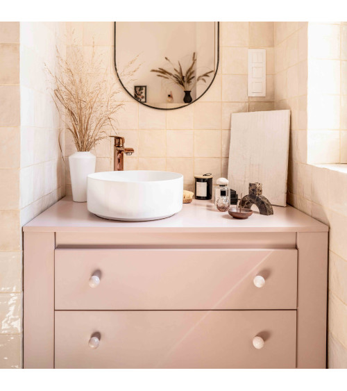 Puxador de móvel em madeira de faia Rosa taupe design