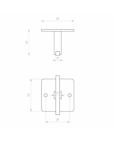 Peça gancho PTT 50*38MM
