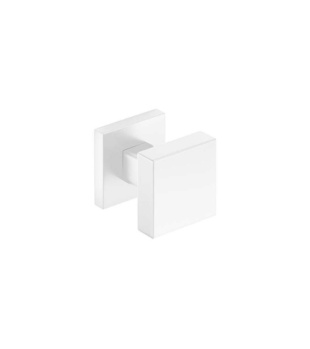 Botão de porta branco AEGIS quadrado - puxador design