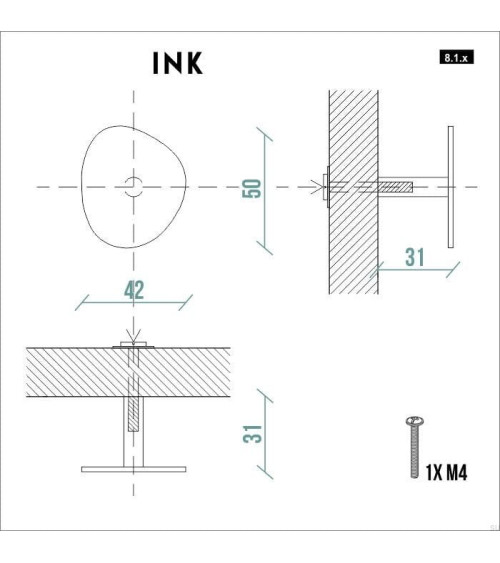 Puxador de móvel INK Branco