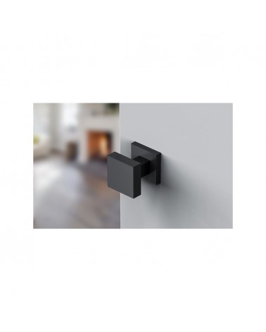 Botão de porta preto AEGIS quadrado - puxador design