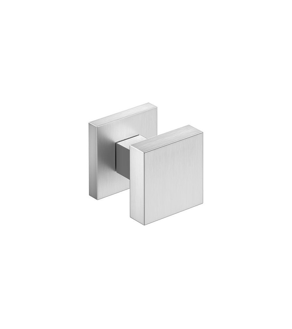 Puxador de porta cromado escovado AEGIS quadrado - pega design