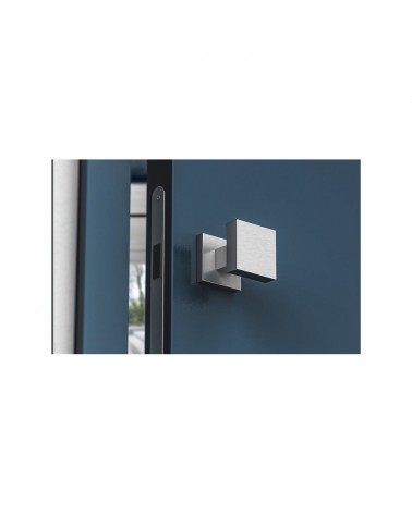 Botão de porta cromado escovado AEGIS quadrado - puxador design