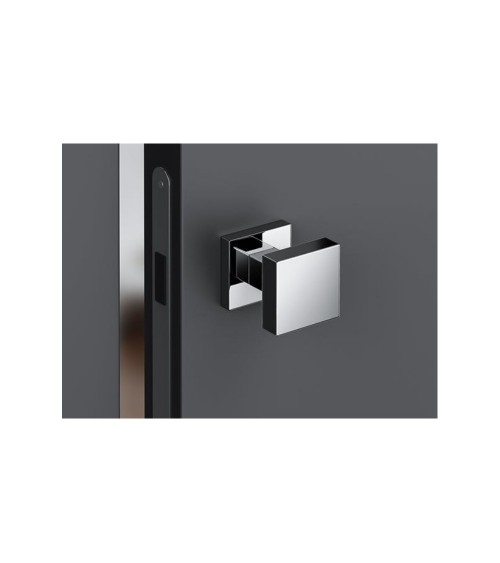Puxador de porta cromado escovado AEGIS quadrado - pega design