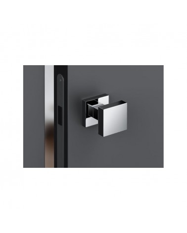 Botão de porta cromado escovado AEGIS quadrado - puxador design