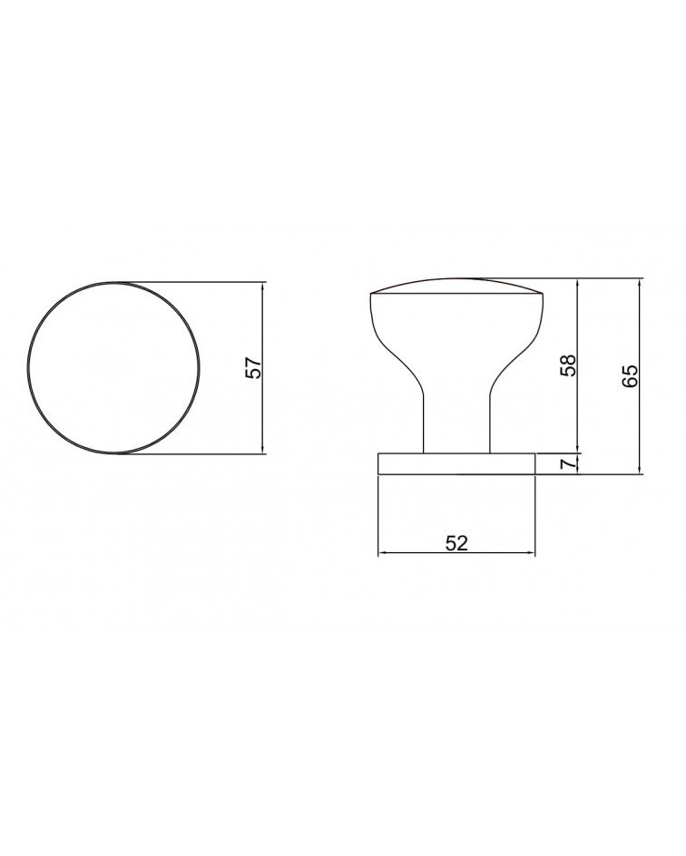 Botão de porta MESA Redondo - puxador design